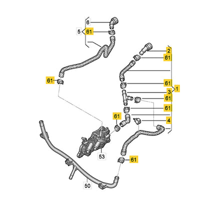 Mangueira Água Bomba VW Golf 1.4 TSI 2014 2015 2019 Motor