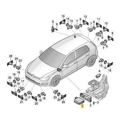 Módulo Central Estacionamento VW Golf 2014 2015 2016 a 2019