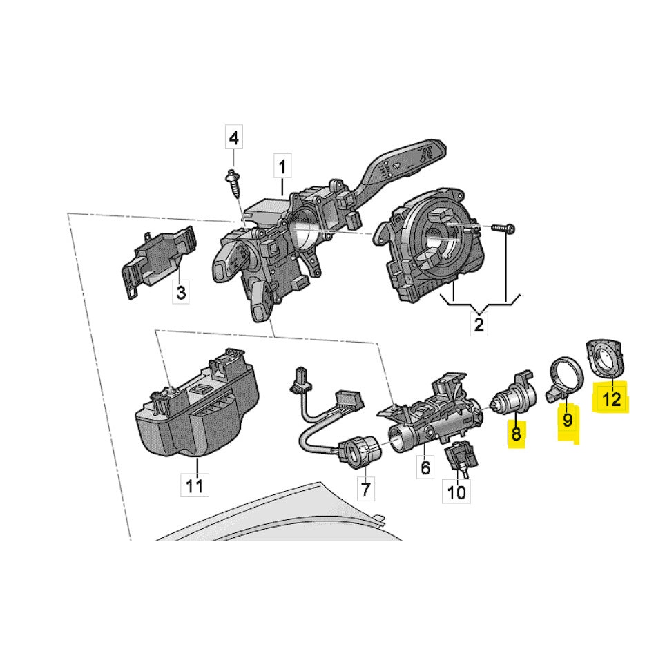 Cilindro Chave Ignição VW Golf 2014 2015 2016 2017 2019