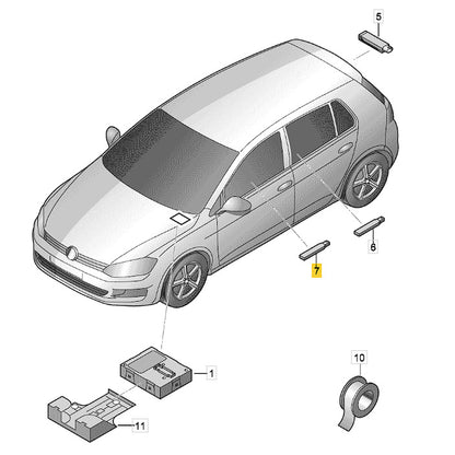 Antena Keyless Kessy VW Golf 2014 2015 2019 Console Central