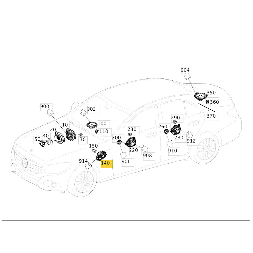 Alto Falante Mercedes C GLC 43 2015 2016 2017 2018 Painel Pé