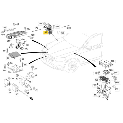 Caixa Fusíveis Motor Mercedes GLC C 250 2016 2017 2018 2019 Cofre