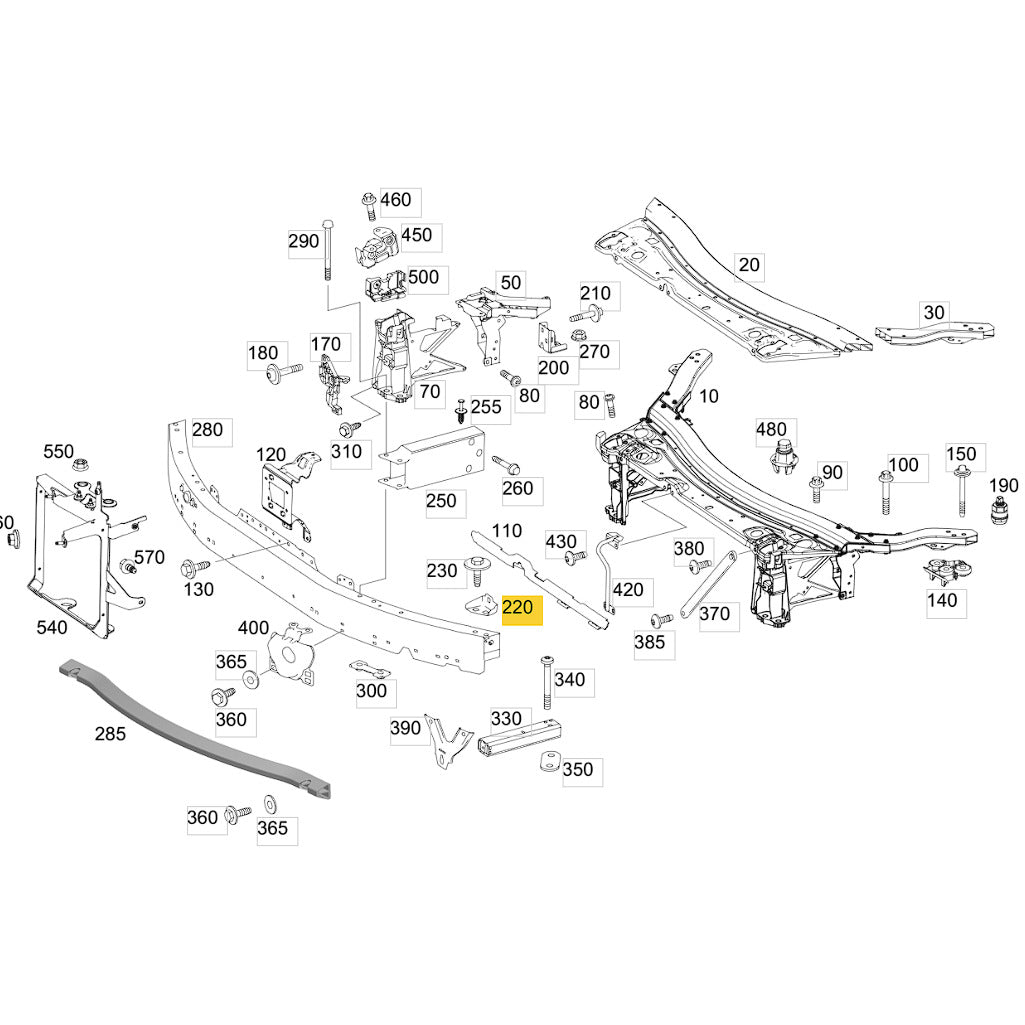 Guia Trava Suporte Farol Mercedes GLC 250 2016 2019 Dianteiro Direito