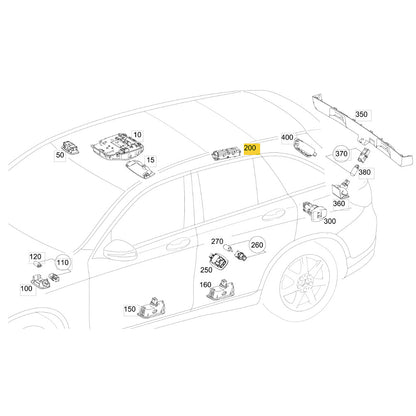 LED Cortesia Alça Teto Mercedes GLC 250 2016 2019 Direita