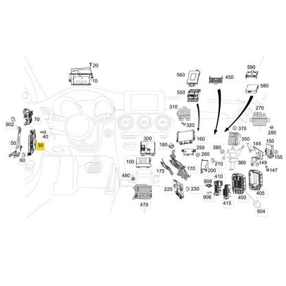 Módulo Central SAM BSI Mercedes GLC 250 2016 2017 2018 2019