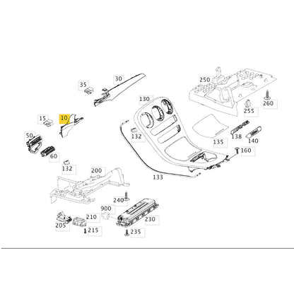 Friso Painel Mercedes GLC 250 2016 2017 2018 2019 Esquerdo