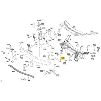 Suporte Mini Frente Radiador Mercedes GLC 250 2016 2017 2019