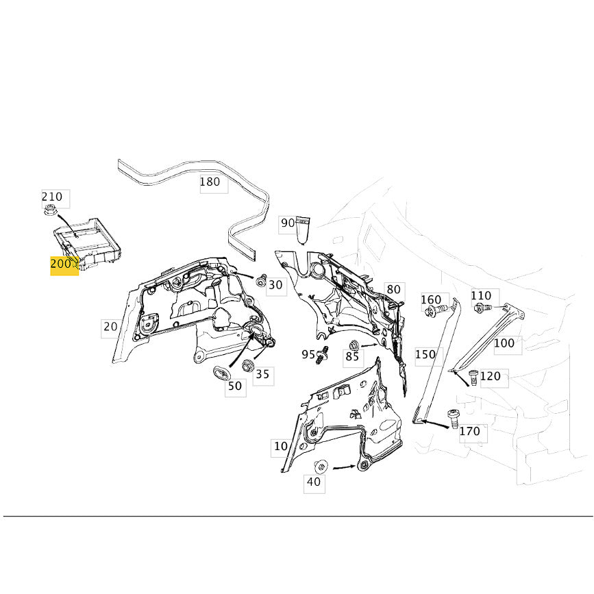 Suporte Base Trava Bateria Mercedes GLC 250 2016 2019 Berço