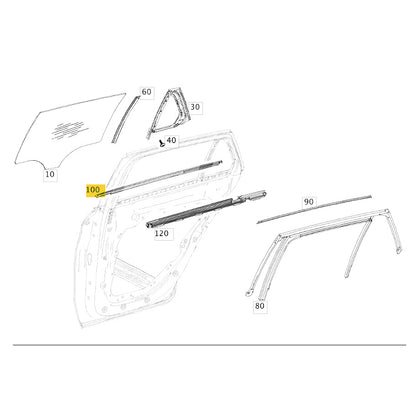 Friso Externo Porta Mercedes GLC 250 2016 2019 Traseiro Direito