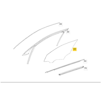 Friso Externo Porta Mercedes GLC 250 2016 2019 Dianteiro Direito