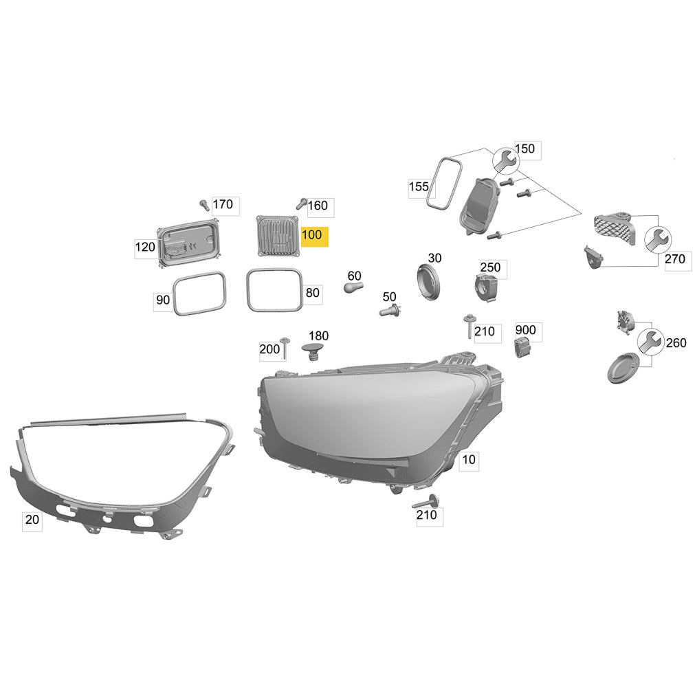 Módulo Reator Farol Mercedes GLC 250 2016 2017 2019 Tensão