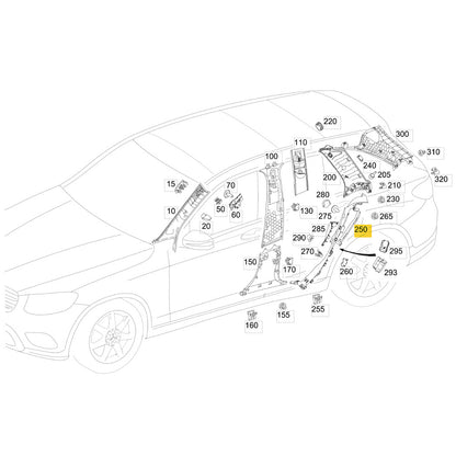 Moldura Acabamento Banco Mercedes GLC 250 2016 2019 Direita