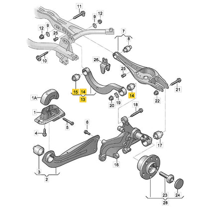 Braço Suspensão Curvo VW Golf 2015 2016 2017 2018 Traseiro Superior