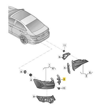Acabamento Lanterna VW Jetta TSI 2019 2020 Traseiro Esquerdo