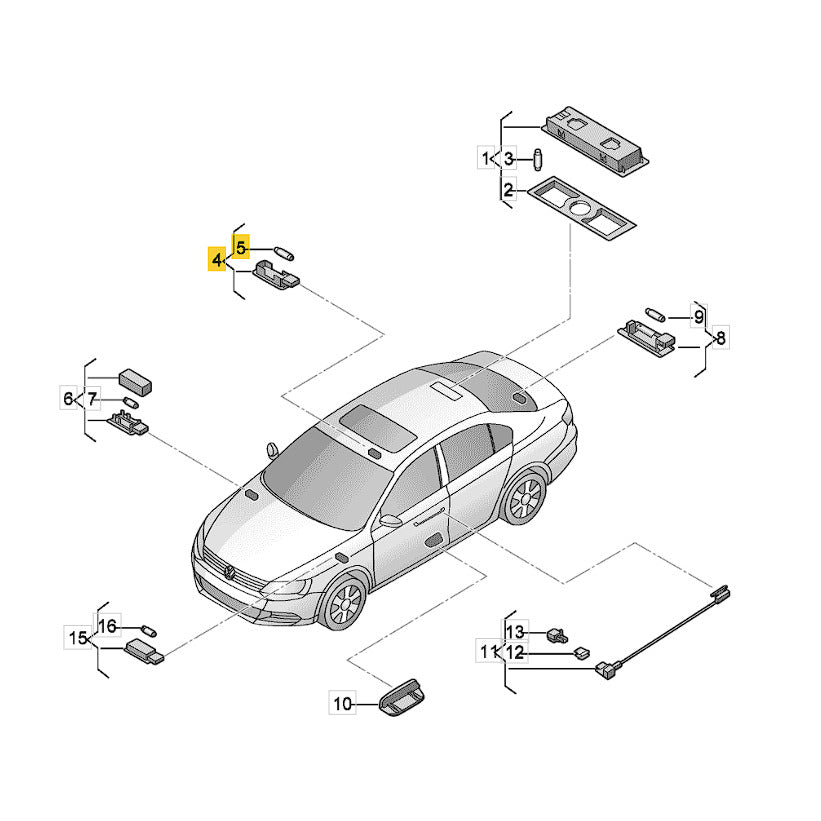Luz Cortesia Quebra Sol VW Jetta 2016 2017 2018 Halógena
