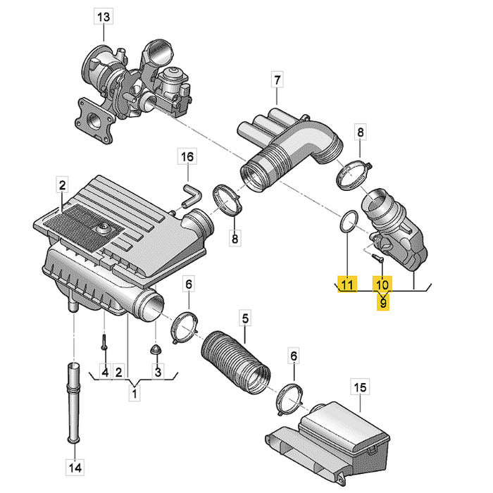 Mangueira Duto Ar Turbina VW Jetta 1.4 TSI 2016 2017 2018