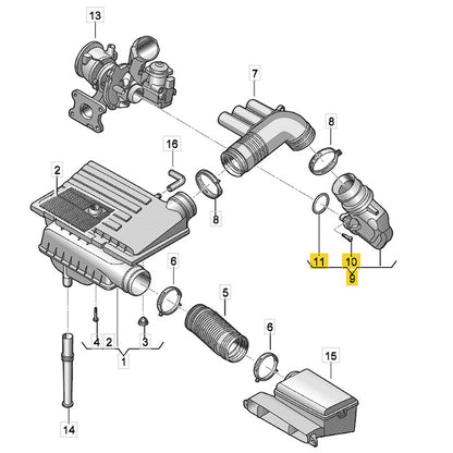 Mangueira Duto Ar Turbina VW Jetta 1.4 TSI 2016 2017 2018