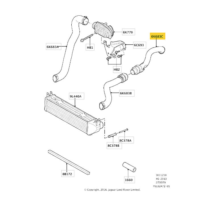 Mangueira Intercooler Land Discovery 3 2.7 2006 2011 Esquerdo