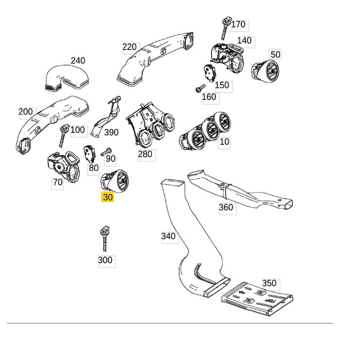 Difusor Ar Painel Mercedes C250 C180 GLC 2015 2018 Esquerdo