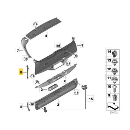 Moldura Acabamento BMW X5 2022 2023 Tampa Traseira Esquerdo