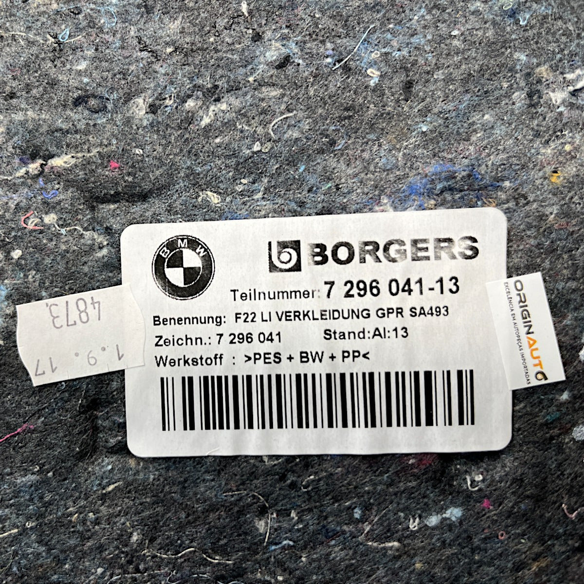 Forro Porta Mala BMW M240i F22 2017 2018 Esquerdo 7296041
