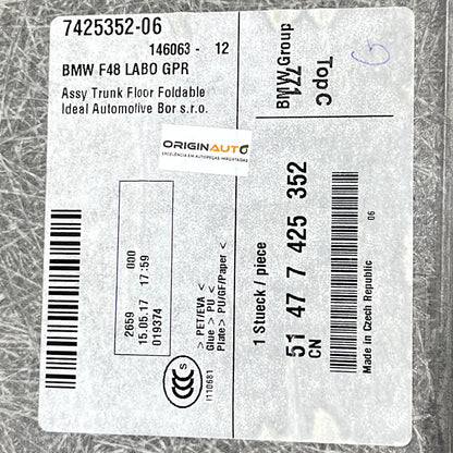 Tampão Assoalho Porta Mala BMW X1 2016 2017 2018 2019 Chão