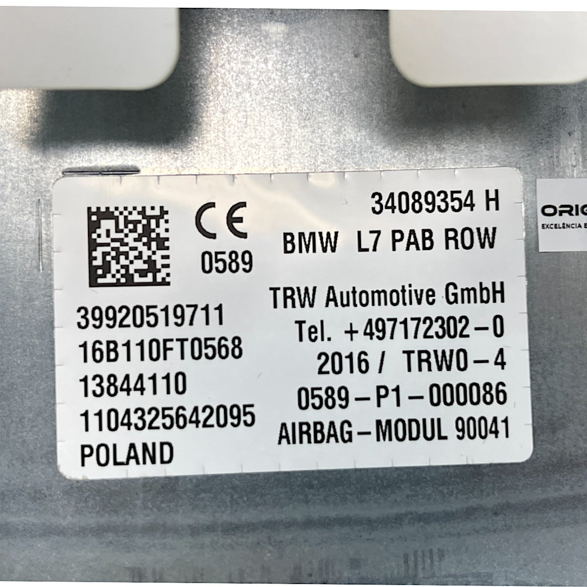 Bolsa Airbag BMW 320i GT 2015 2016 2017 Capa Painel 34089354