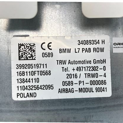 Bolsa Airbag BMW 320i GT 2015 2016 2017 Capa Painel 34089354