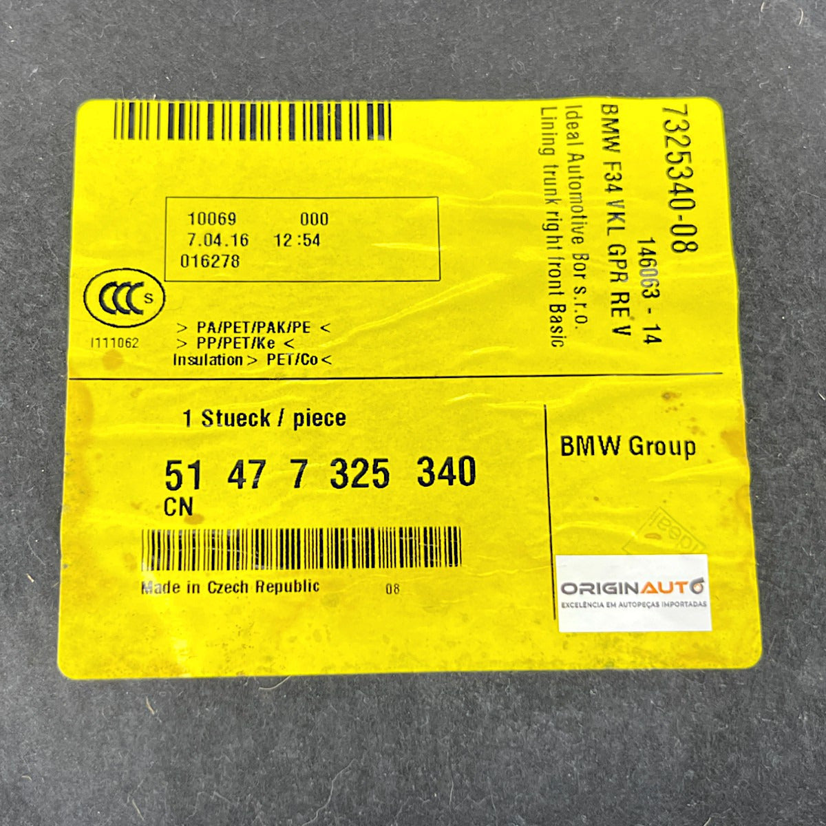 Forro Porta Mala BMW 320i GT 2015 2016 2017 Direito 7325340