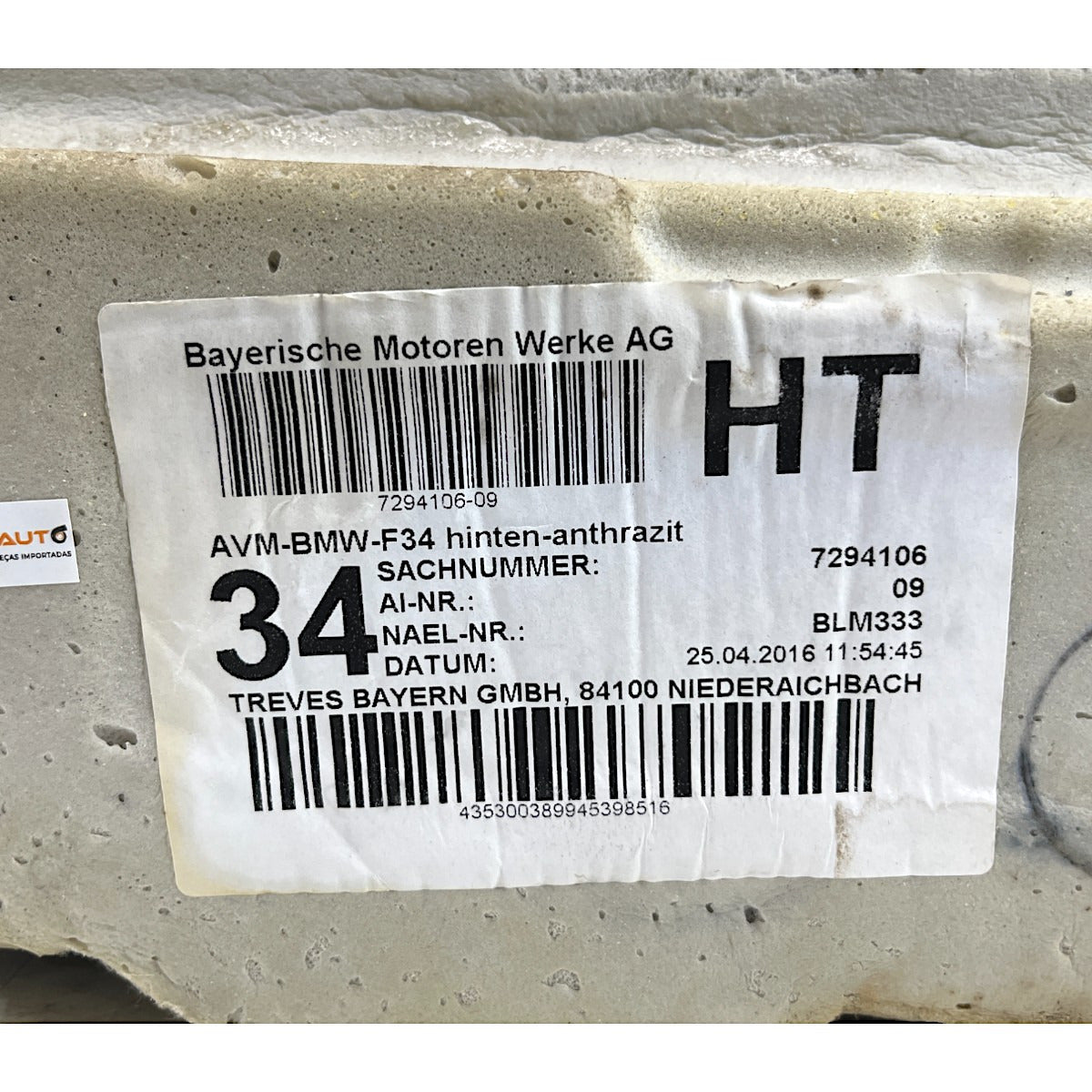 Carpete Assoalho BMW 320i GT 2015 2016 2017 Traseira 7294106