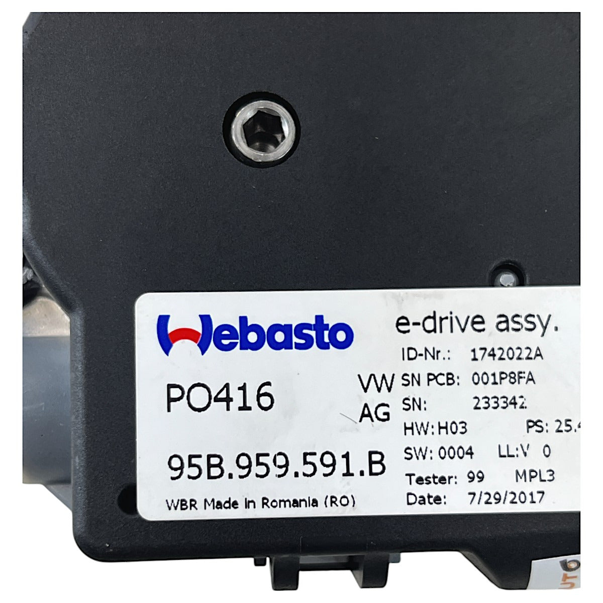 Motor Teto Solar Porsche Macan 2016 2017 2018 95B959591B