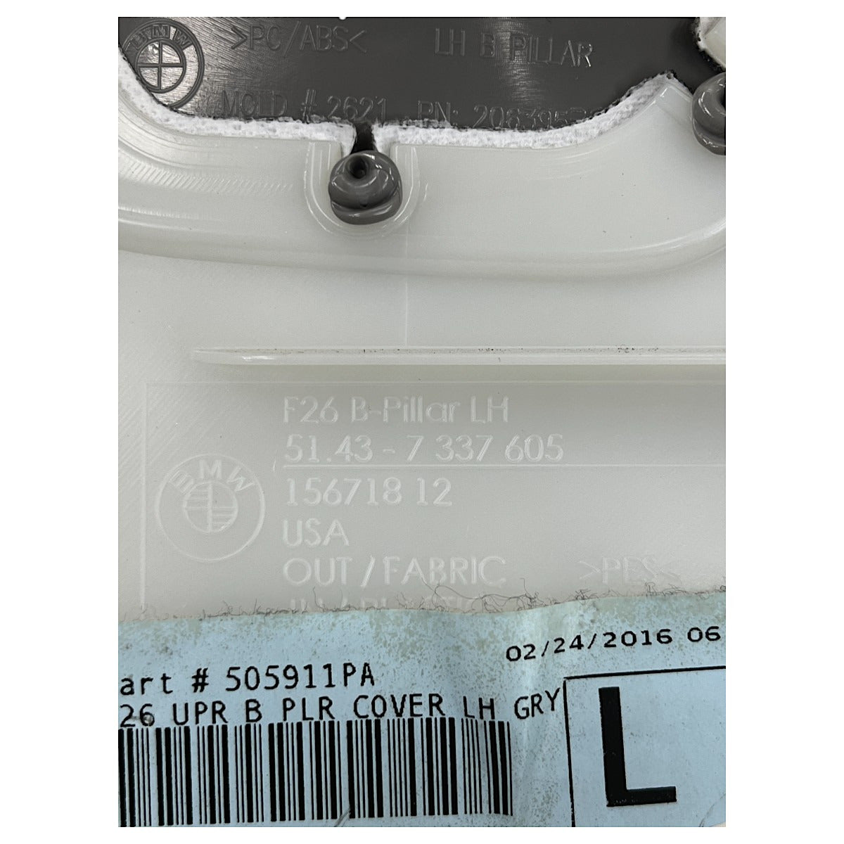 Moldura Coluna B BMW X4 2015 2016 2017 2018 Esquerda Cinto