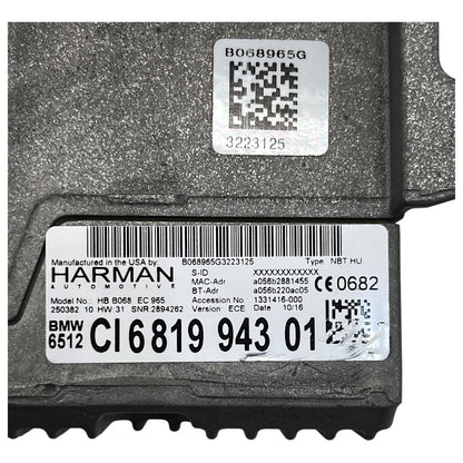 Módulo Central Multimídia Leitor BMW X4 2015 2016 2017 2018