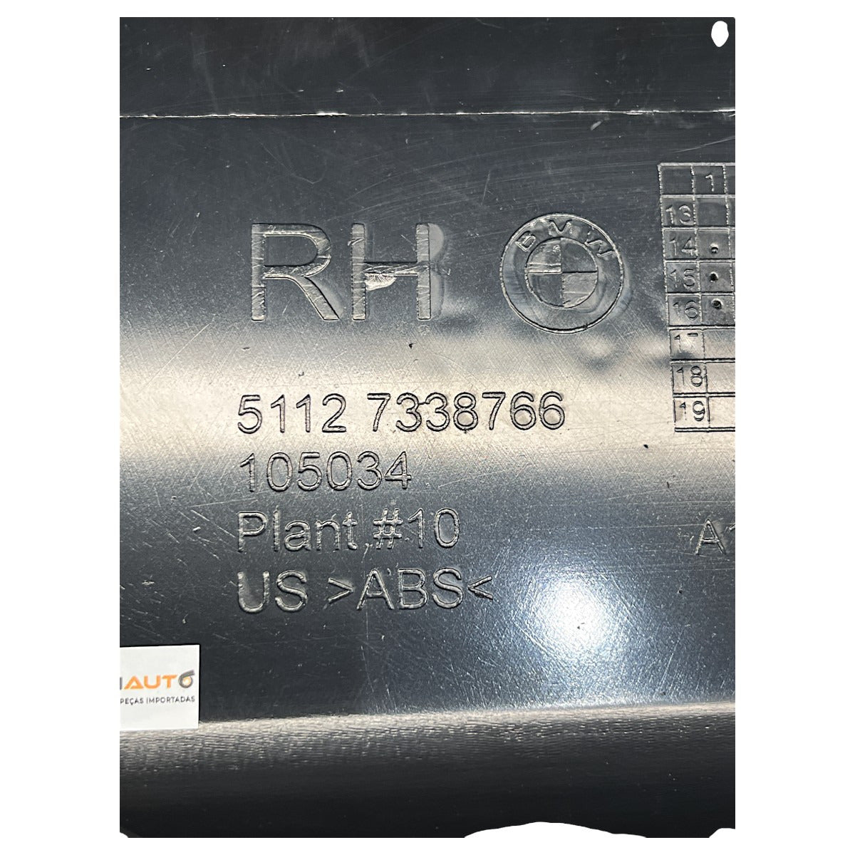 Guia Trava Parachoque BMW X4 2015 a 2018 Traseiro Direito