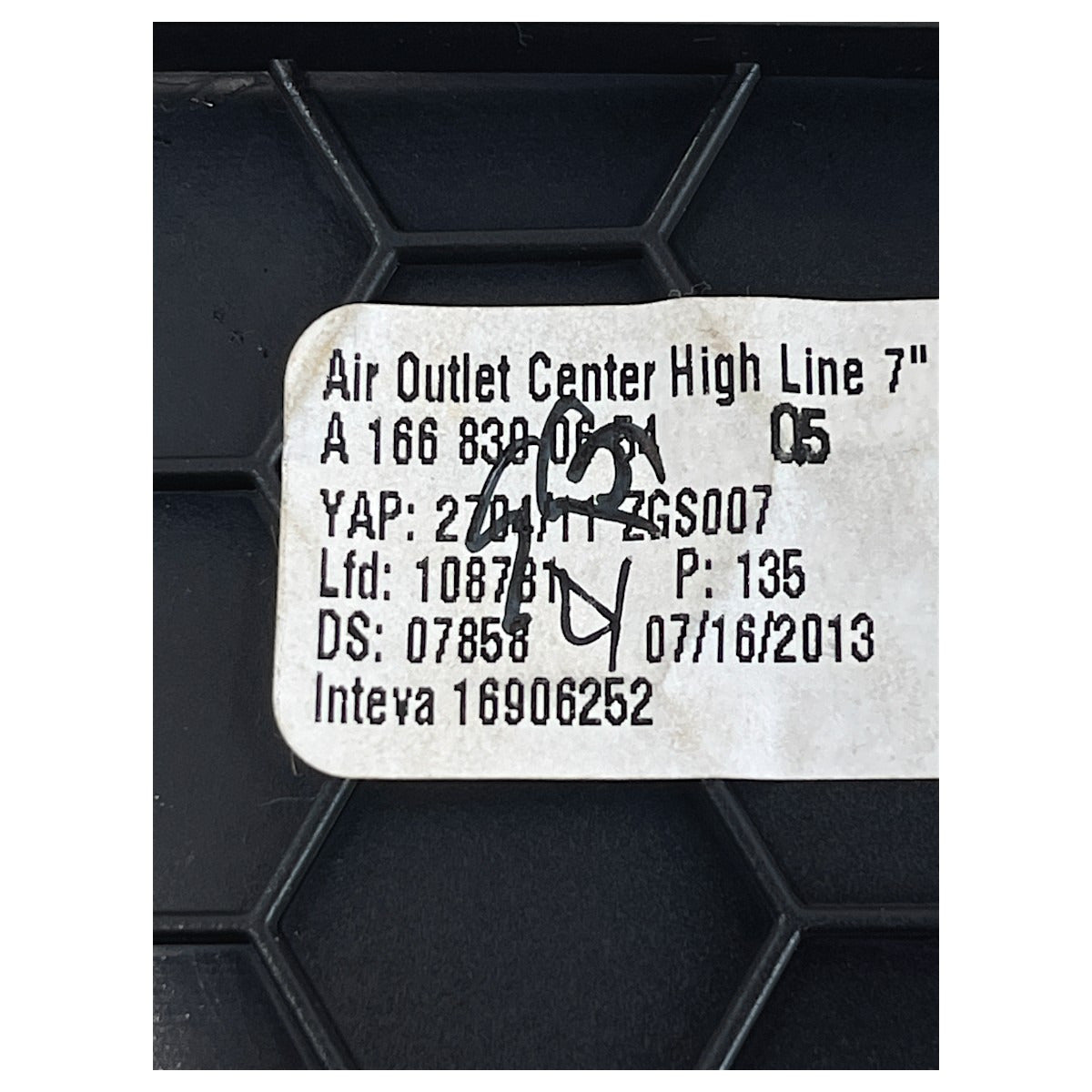 Difusor Ar Painel Mercedes GL 350 2014 2015 2016 Central