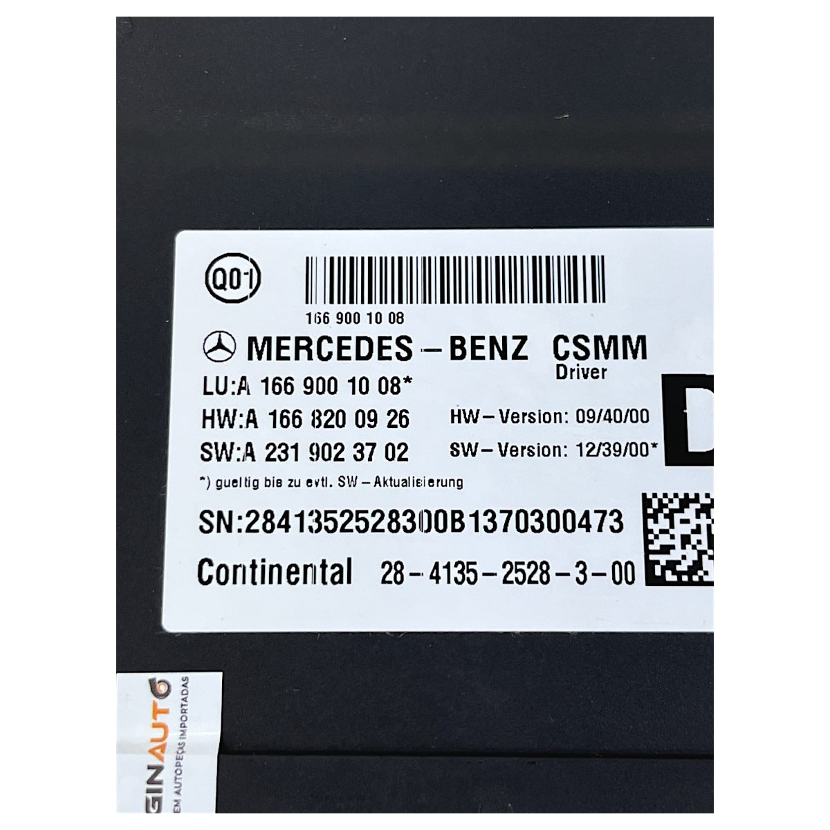 Módulo Banco Mercedes GL 350 2014 2015 Dianteira Esquerdo