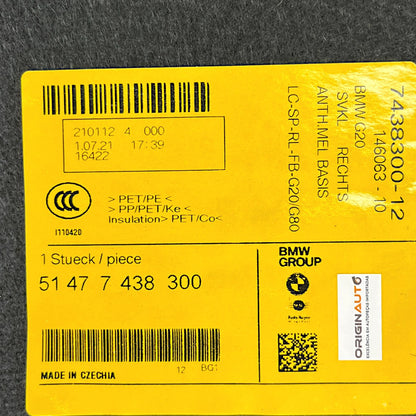 Forro Porta Mala BMW 320i 2020 2021 2022 Traseiro Direito