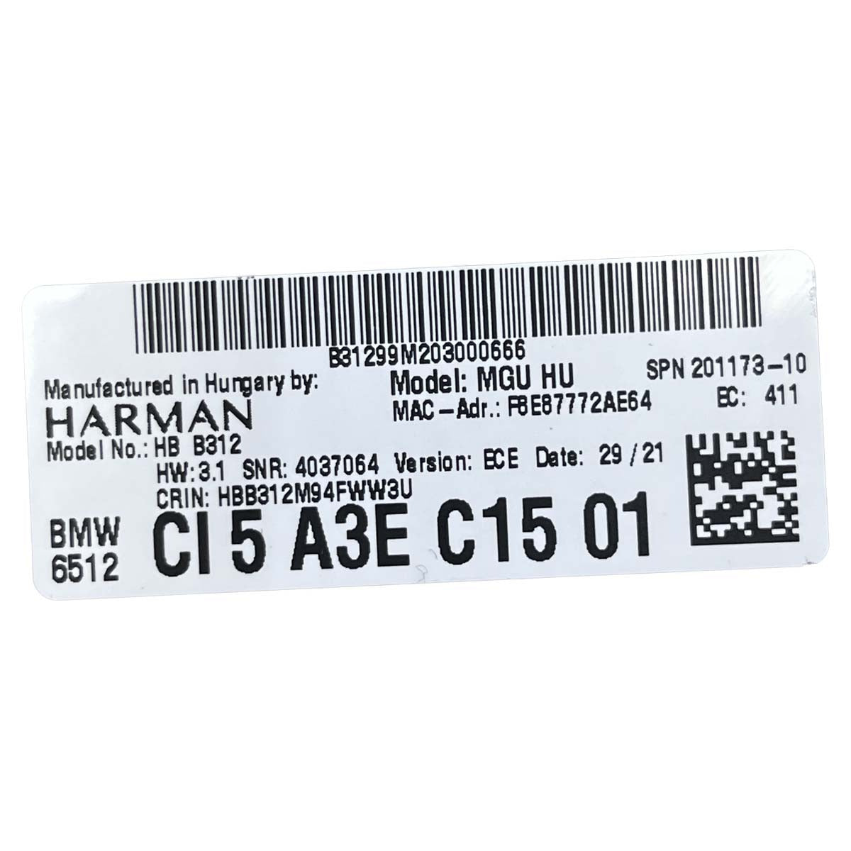 Módulo Central Multimidia BMW 320i 2021 2022 Harman Kardon