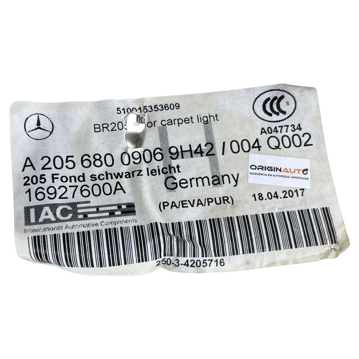 Carpete Assoalho Mercedes C180 C200 2016 2017 2018 Traseiro